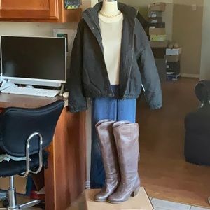 Steve Madden Turnerr Brown Leather Knee High Boots Size 8.5M, Preowned